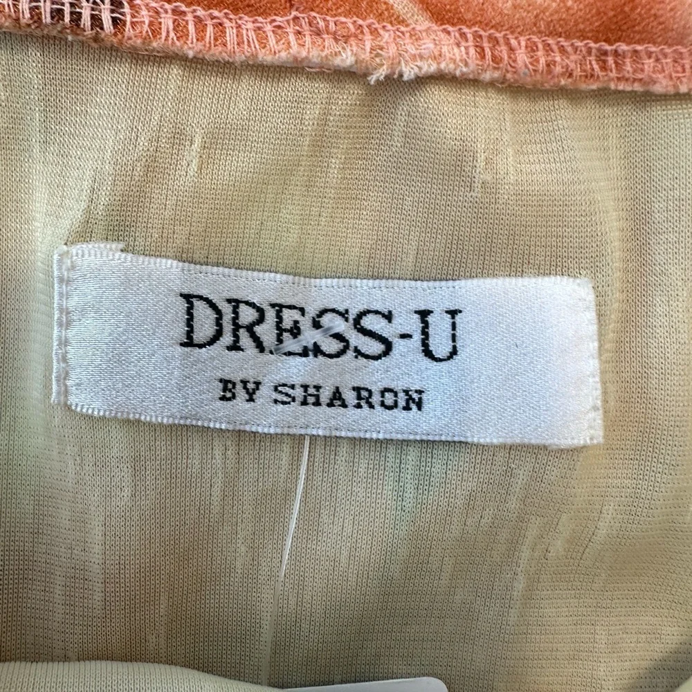 Vintage Flowy Cheetah Tropical Leaf Print Skirt Orange Cream Black - Picture 8 of 10